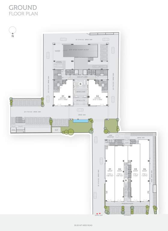  corporate park Block A And B Cluster Plan For Ground Floor