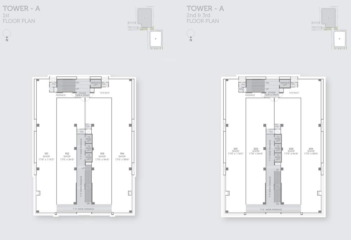  corporate park Block A Cluster Plan From 1st to 3rd Floor