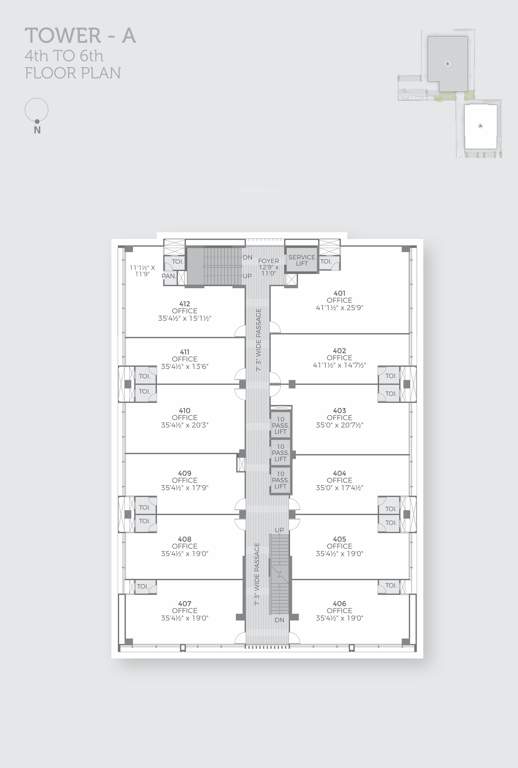  corporate park Block A Cluster Plan From 4th to 6th Floor