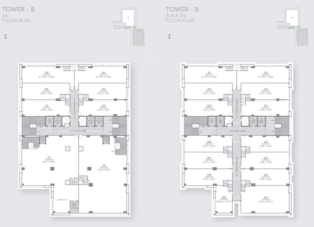  corporate park Block B Cluster Plan From 1st to 3rd Floor