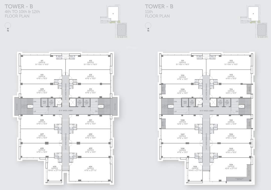  corporate park Block B Cluster Plan From 4th to 12th Floor