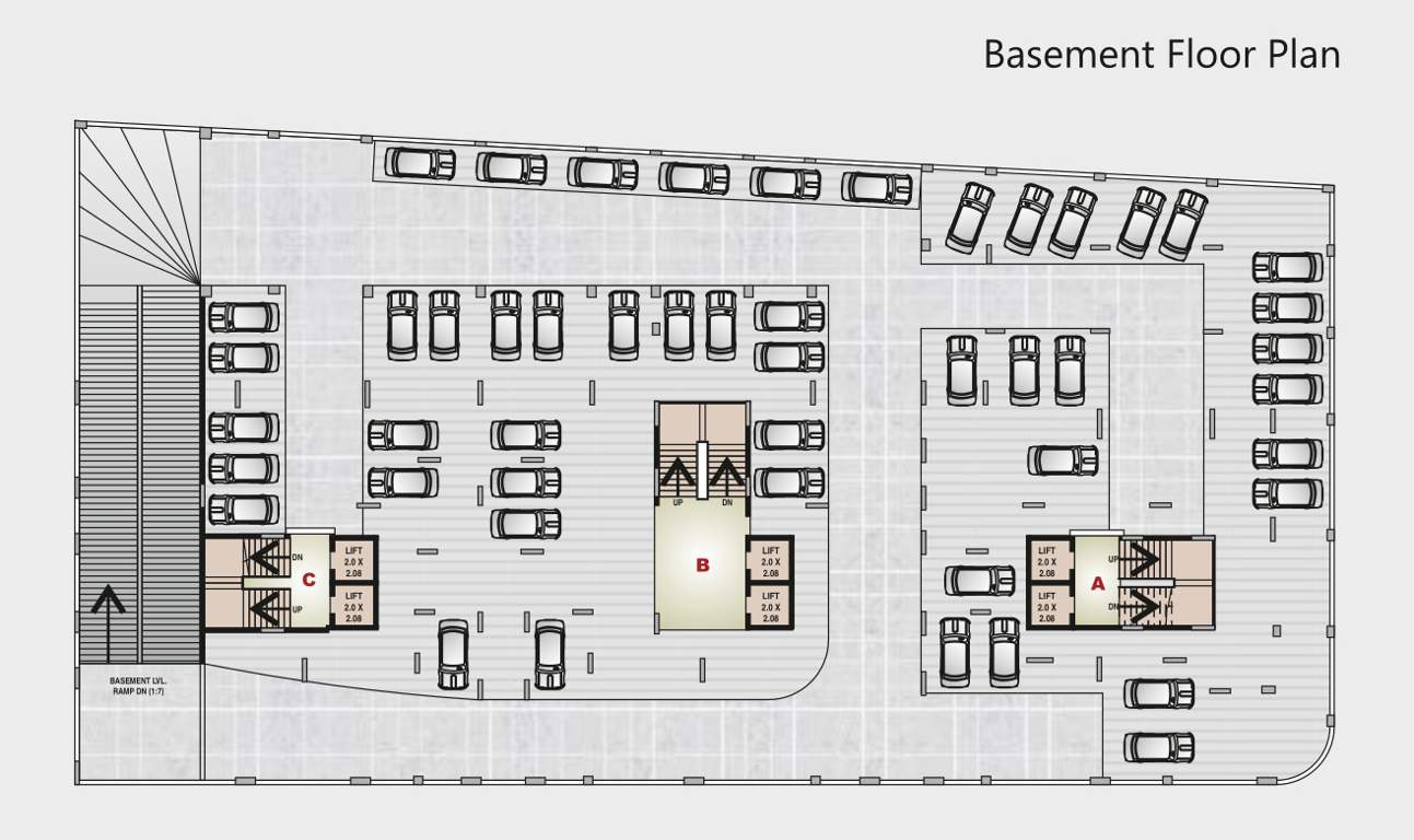  mahaveer heights Block A, B & C Basement Cluster Plan