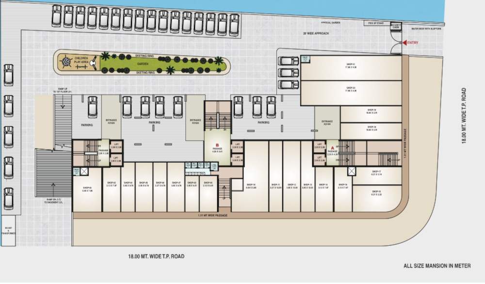  mahaveer heights Block A, B & C Ground Floor Cluster Plan