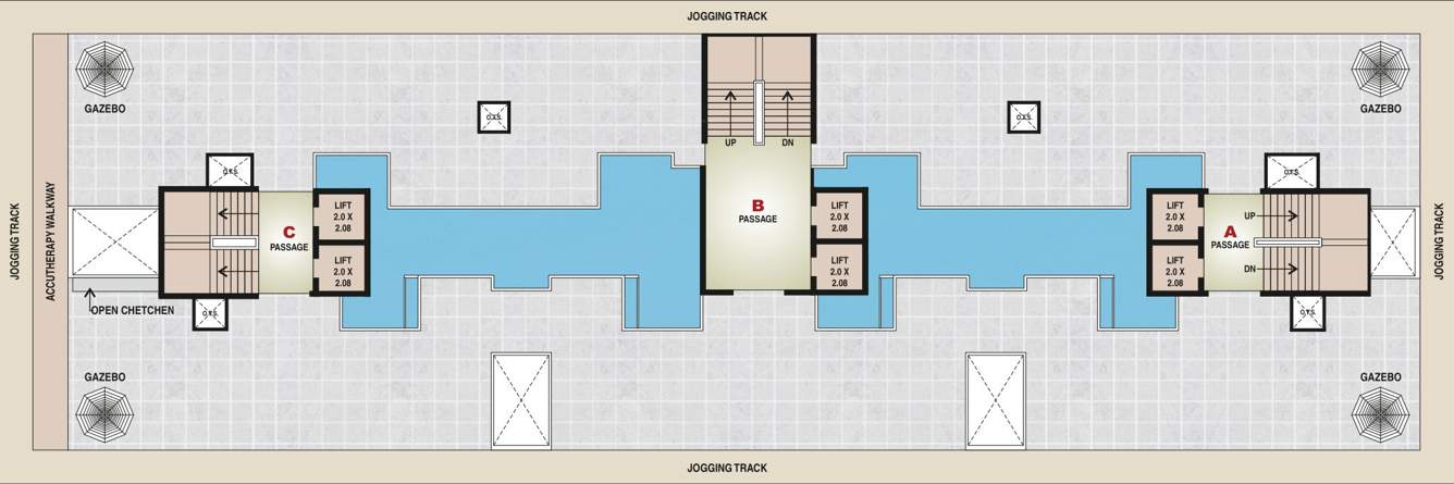  mahaveer heights Block A, B & C Terrace Cluster Plan