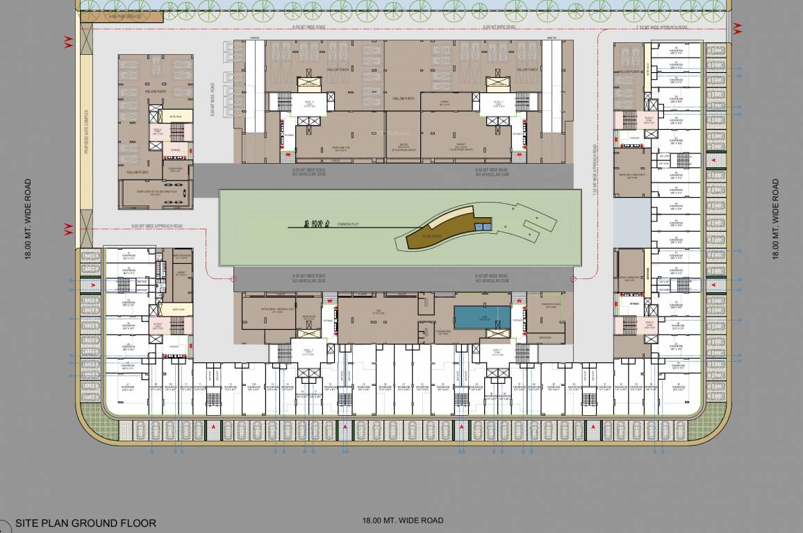 the canvas Block A,B,C,D,E,F,G & H Ground Floor Cluster Plan