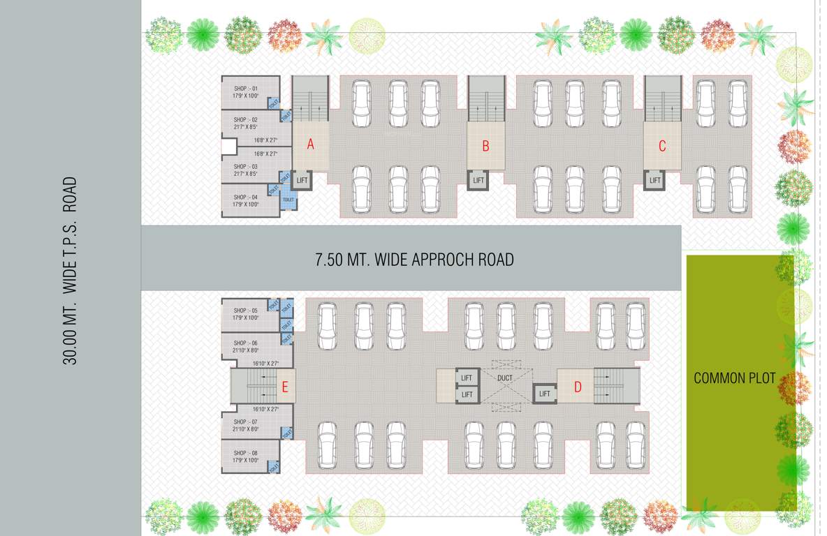  sona siddhi A, B, C, D, E Cluster Plan For Ground