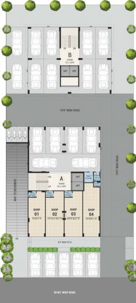  astha-unnati Block A & B Ground Floor Cluster Plan
