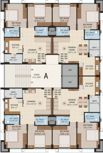  astha-unnati Block A Cluster Plan from 1st to 8th Floor