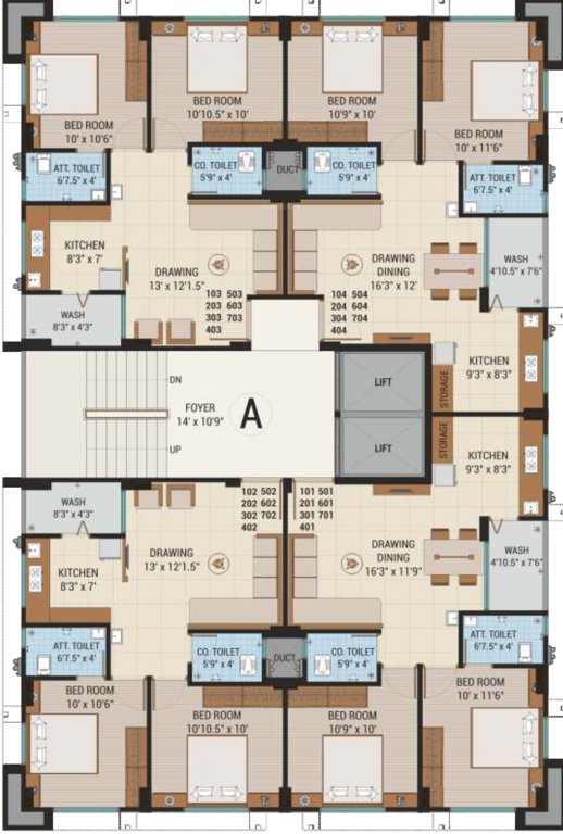  astha unnati Block A Cluster Plan from 1st to 8th Floor