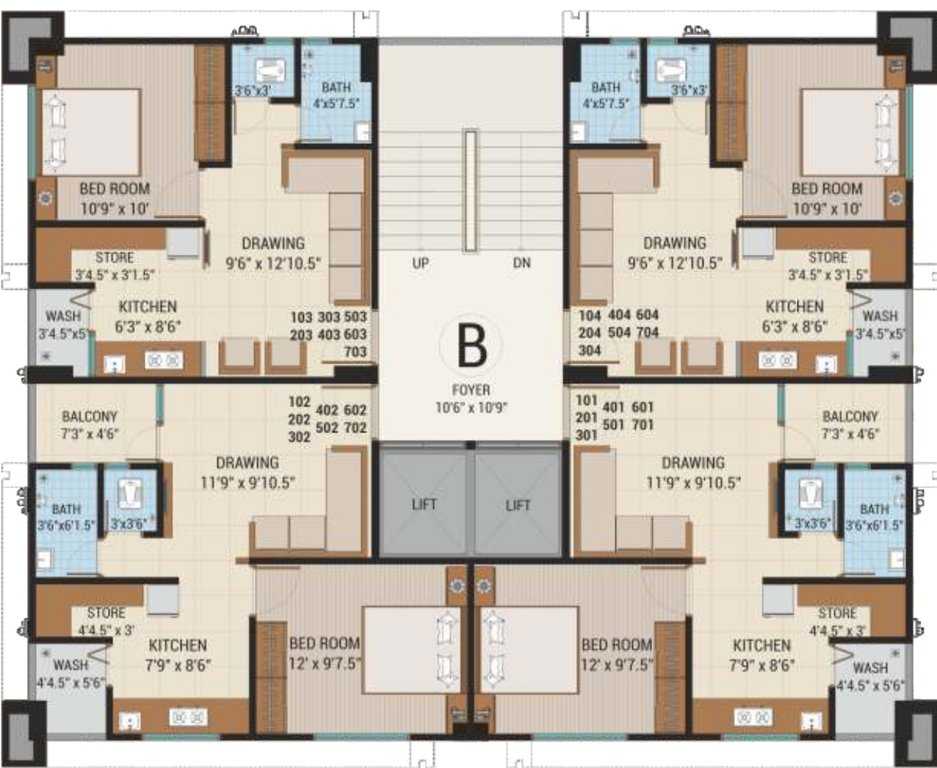  astha unnati Block B Cluster Plan from 1st to 8th Floor