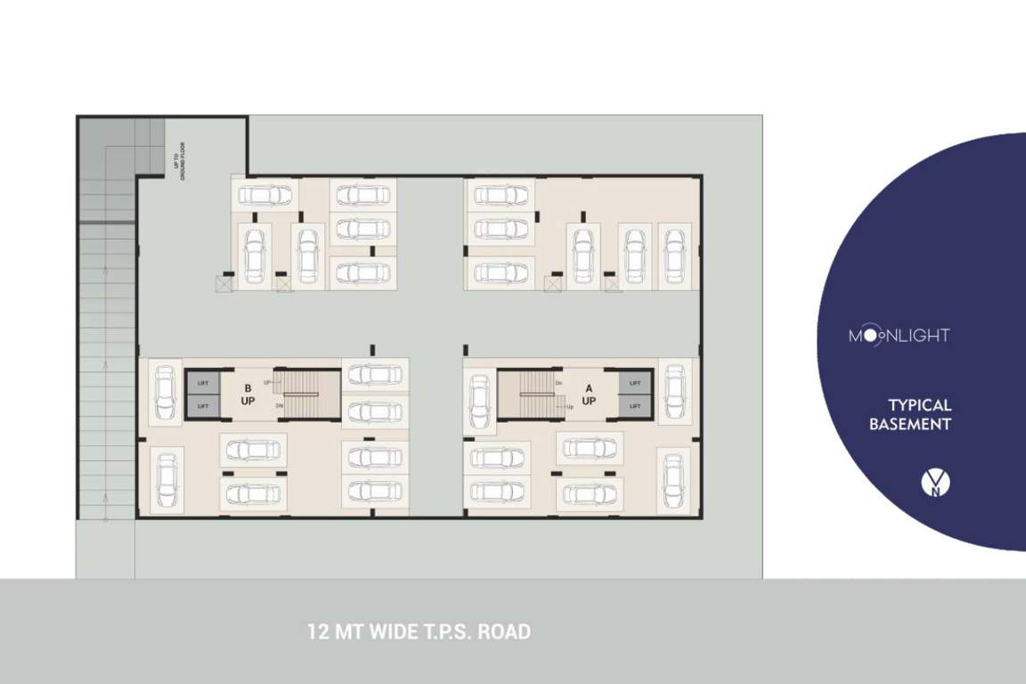  moonlight residency A,B Basement Floor Cluster Plan