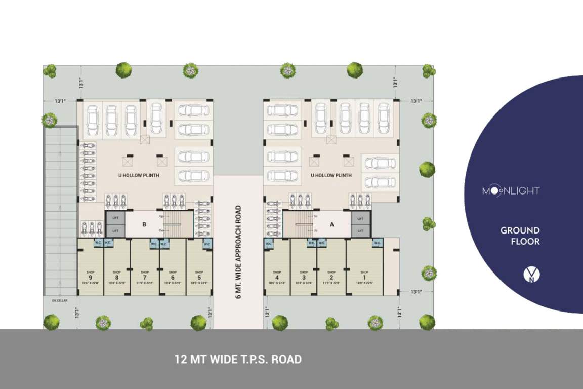  moonlight residency A,B Ground Floor Cluster Plan