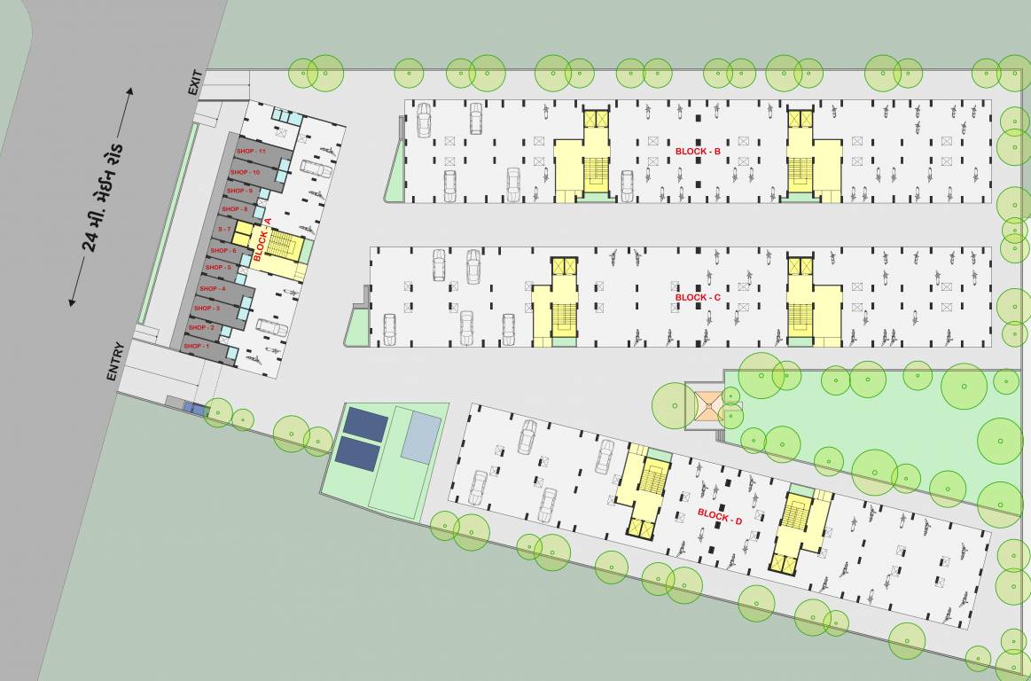  adarsh homes A, B, C, D Cluster Plan For Ground