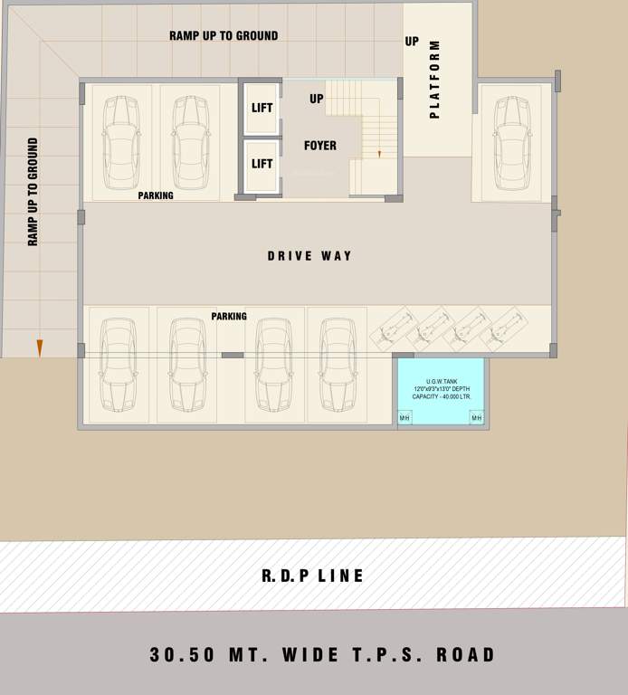  kashyap apartment vibhag 1 Kashyap Apartment Vibhag 1 Cluster Plan for Basement Floor