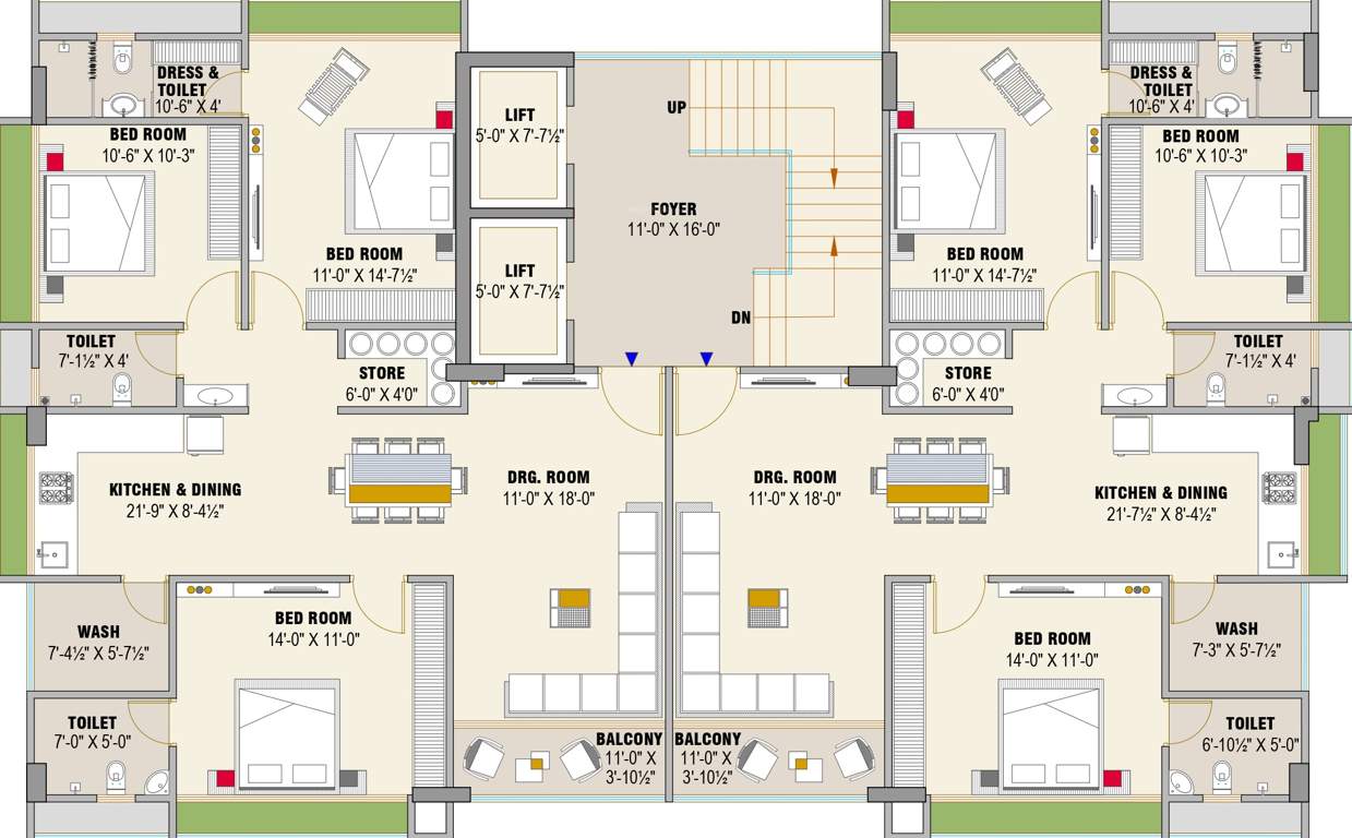  kashyap apartment vibhag 1 Kashyap Apartment Vibhag 1 Cluster Plan from 2nd to 7th Floor