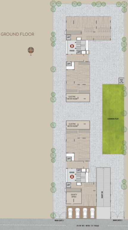  casa Block A And Block B Cluster Plan for ground Floor