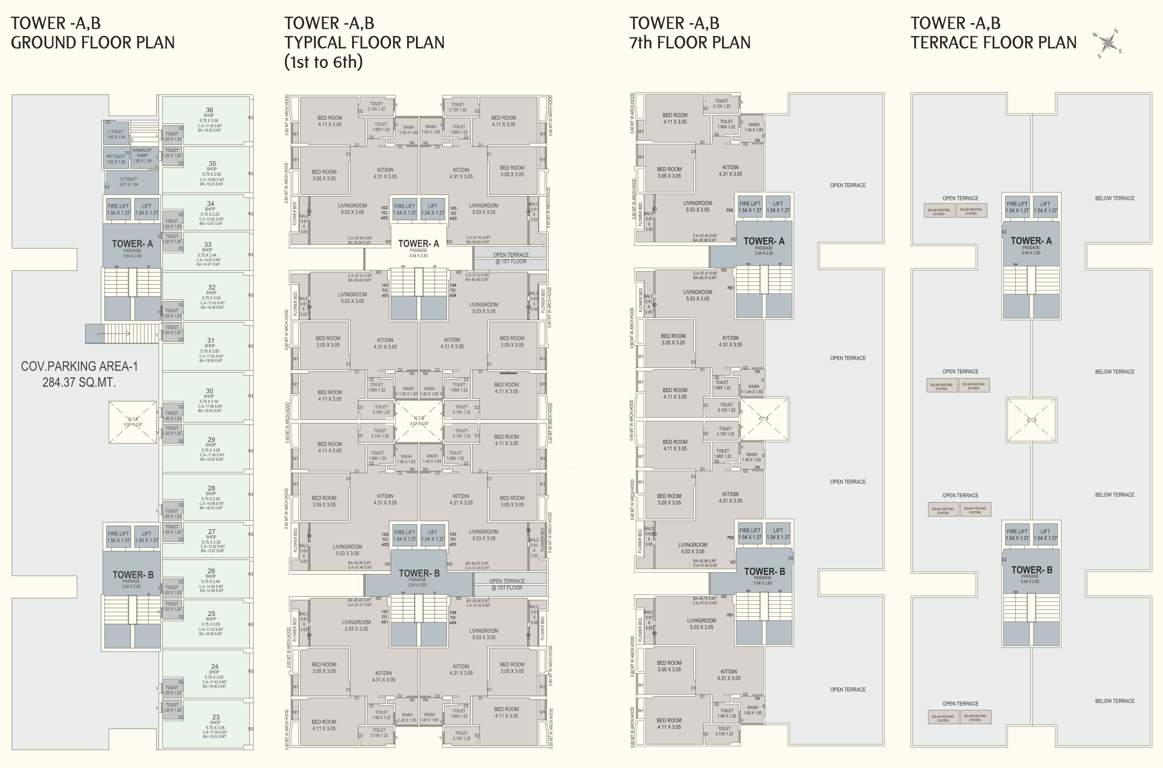  shantam highland A, B Typical Cluster Plan