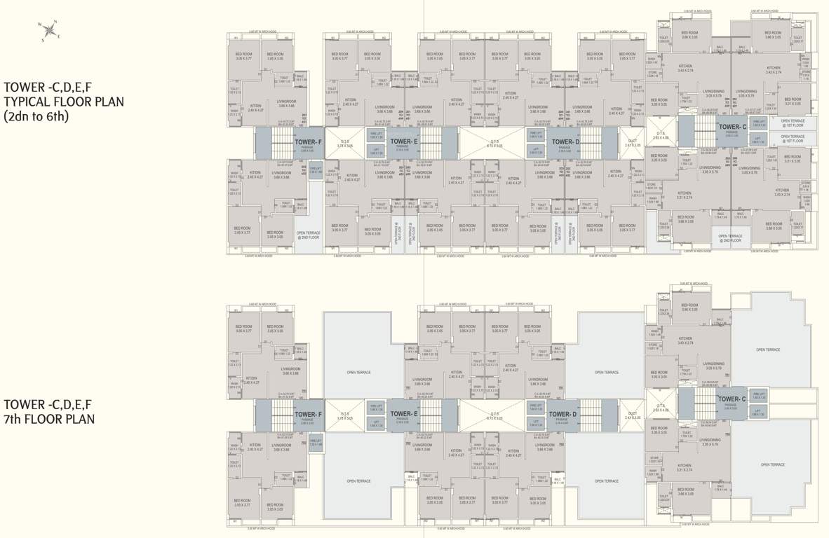  shantam highland C, D, E, F Typical Cluster Plan From 2nd To 7th Floor