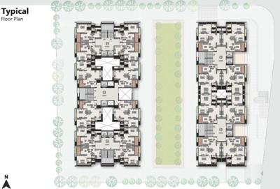  homes Block A, Block B, Block C, Block D And Block E  Cluster Plan from 2nd to 9th Floor