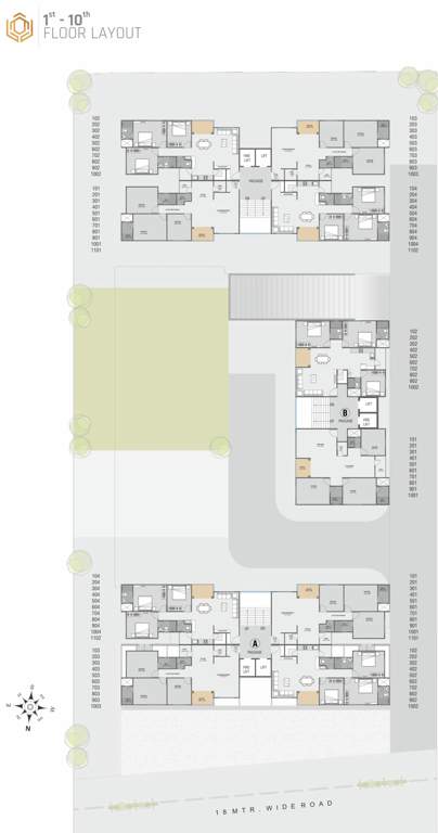  swastika heights Tower A, Tower B And Tower C  Cluster Plan from 1st to 11th Floor