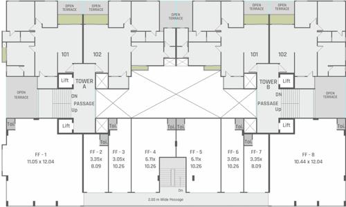  tirth-lifespace A,B Cluster Plan For 1st Floor