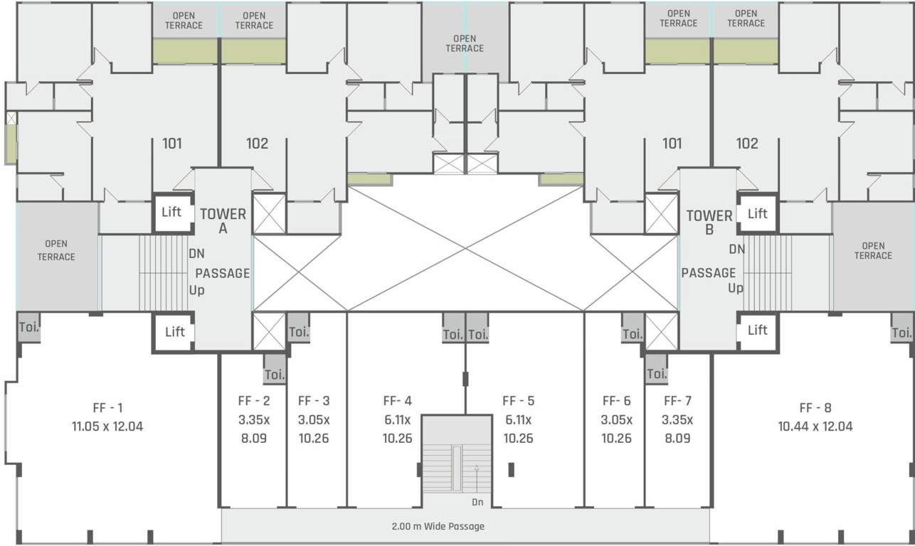  tirth lifespace A,B Cluster Plan For 1st Floor