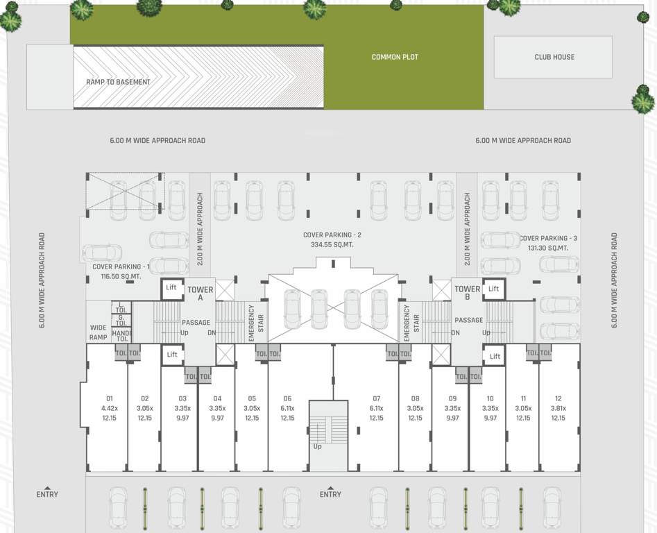  tirth lifespace A,B Cluster Plan For Ground Floor