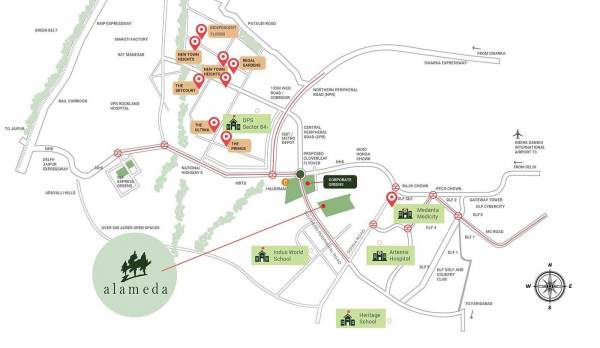  independent-floors-at-dlf-alameda Location Plan