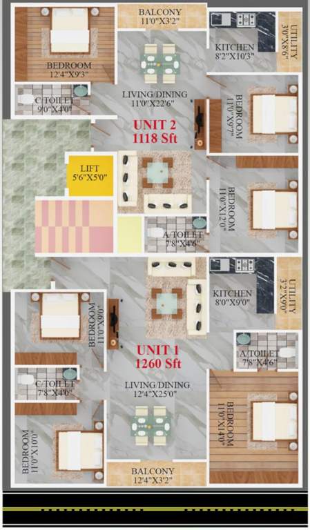  brinda homes Brinda Homes Cluster Plan from 1st to 5th Floor