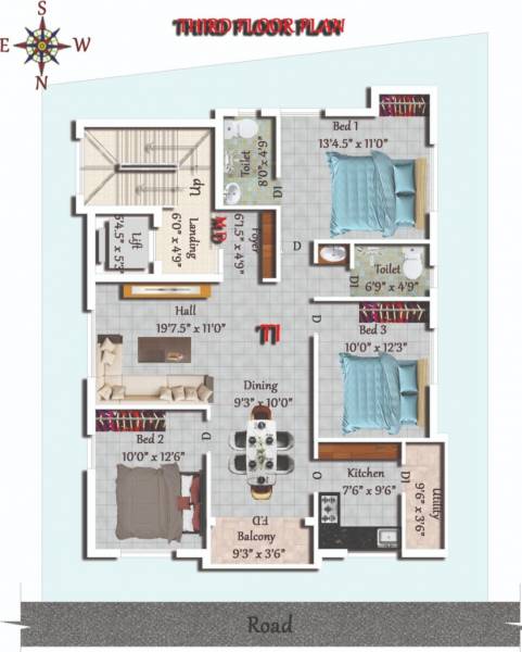  hamilton Sivarams Hamilton Cluster Plan for 3rd Floor