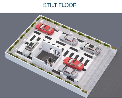  sri-karunya-pooritham-flats Block 1 And 2 3D Cluster Plan For Ground Floor