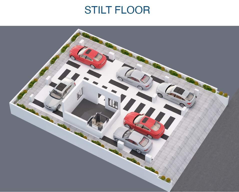  sri karunya pooritham flats Block 1 And 2 3D Cluster Plan For Ground Floor