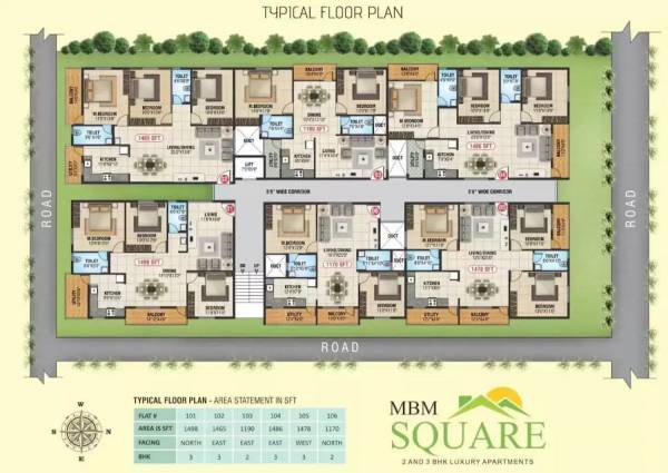  square MBM Square Cluster Plan