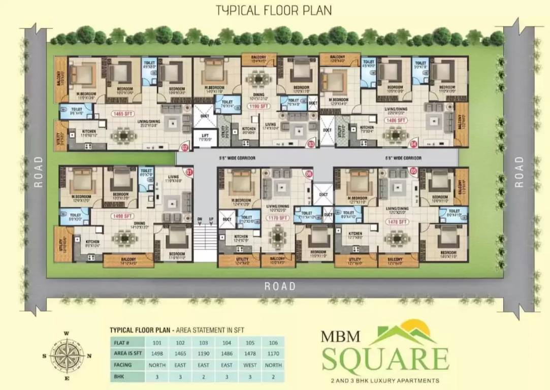  square MBM Square Cluster Plan