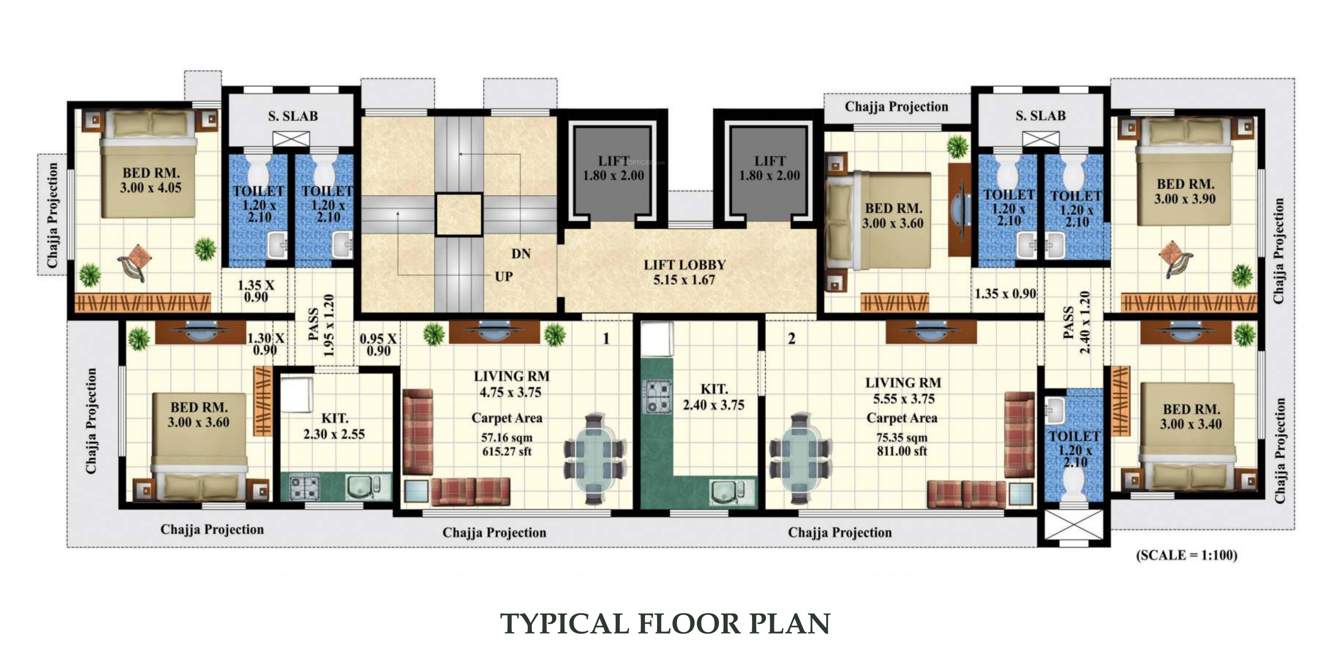  malhar guide Malhar Guide Cluster Plan For Typical Floor