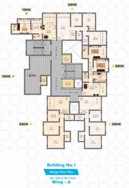  gp-complex-building-no-1 A - Wing Cluster Plan 8th, 13th & 18th Floor