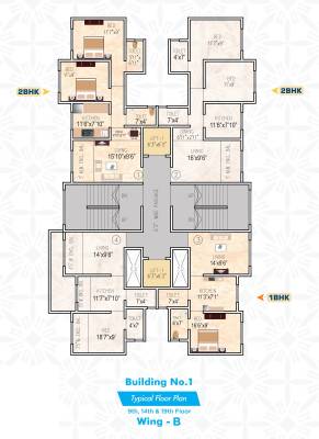  gp-complex-building-no-1 B - Wing Cluster Plan 9th, 14th & 19th Floor