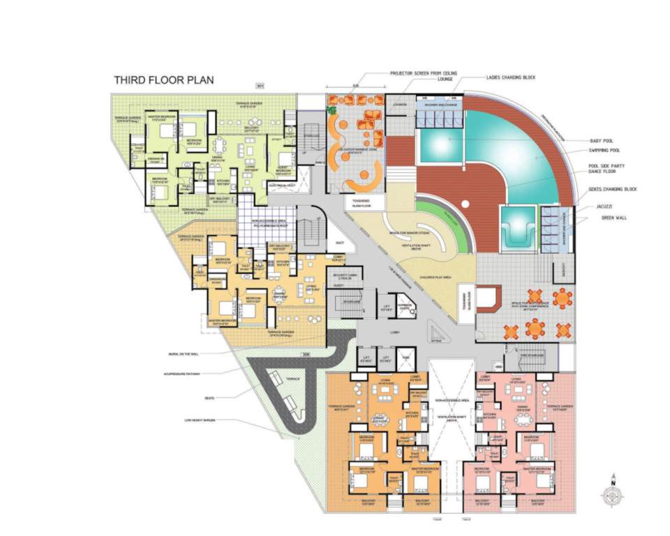  omega paradise n wing 57 mid town Omega Paradise N Wing 57 Mid Town Cluster Plan for 3rd Floor