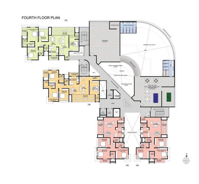  omega paradise n wing 57 mid town Omega Paradise N Wing 57 Mid Town Cluster Plan for 4th Floor