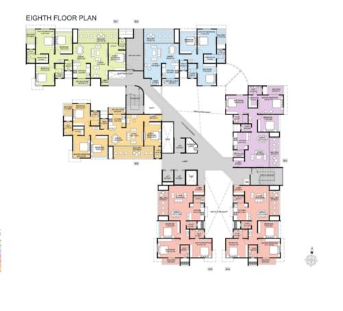  omega-paradise-n-wing-57-mid-town Omega Paradise N Wing 57 Mid Town Cluster Plan for 8th Floor