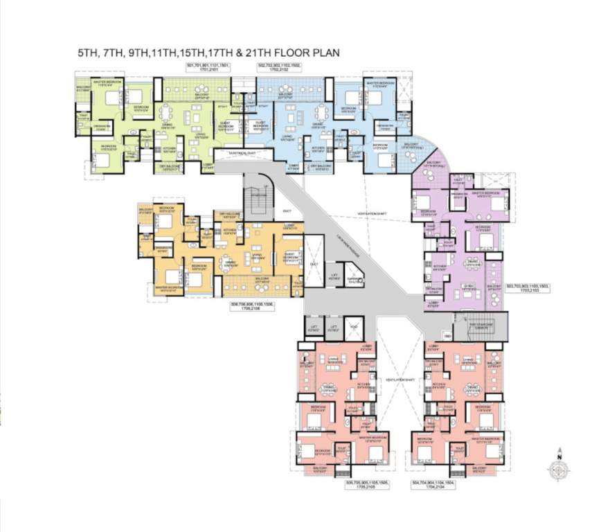  omega paradise n wing 57 mid town Omega Paradise N Wing 57 Mid Town Cluster Plan from 5th to 21th Floor
