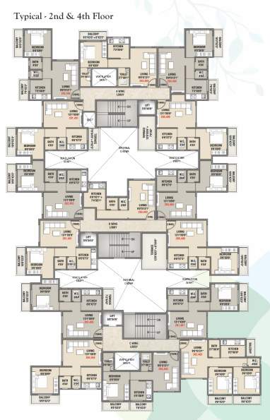  greens Building 3 Cluster Plan from 2nd to 4th Floor