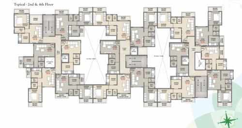  greens Building 4 Cluster Plan from 2nd to 4th Floor