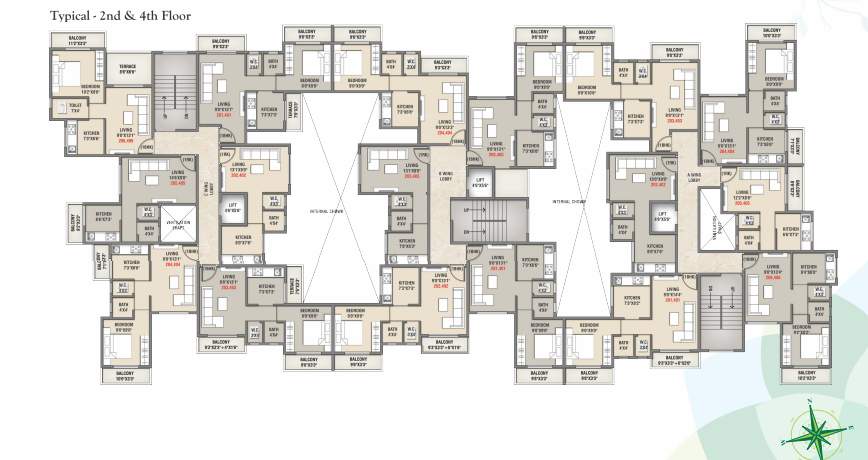  greens Building 4 Cluster Plan from 2nd to 4th Floor