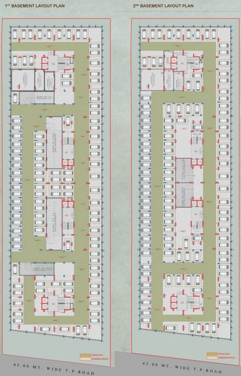 green homes Building A, Building B, Building C, Building D Basement Cluster Plan