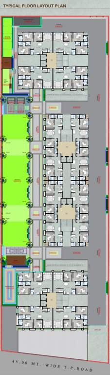 green homes Building A, Building B, Building C, Building D Cluster Plan from 1st to 14th Floor