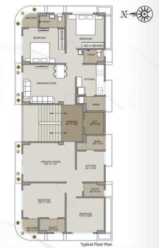  pragati-residency Pragati Residency Cluster Plan from 1st to 5th Floor