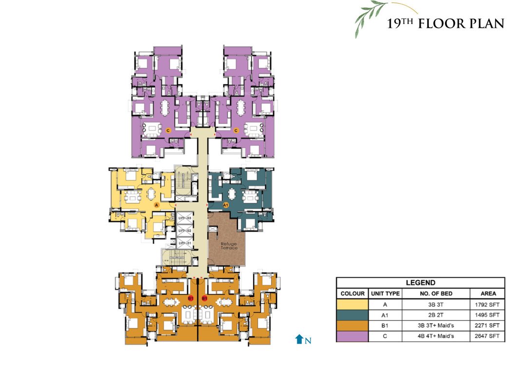  eden gardens Eden Gardens Cluster Plan for 19th Floor