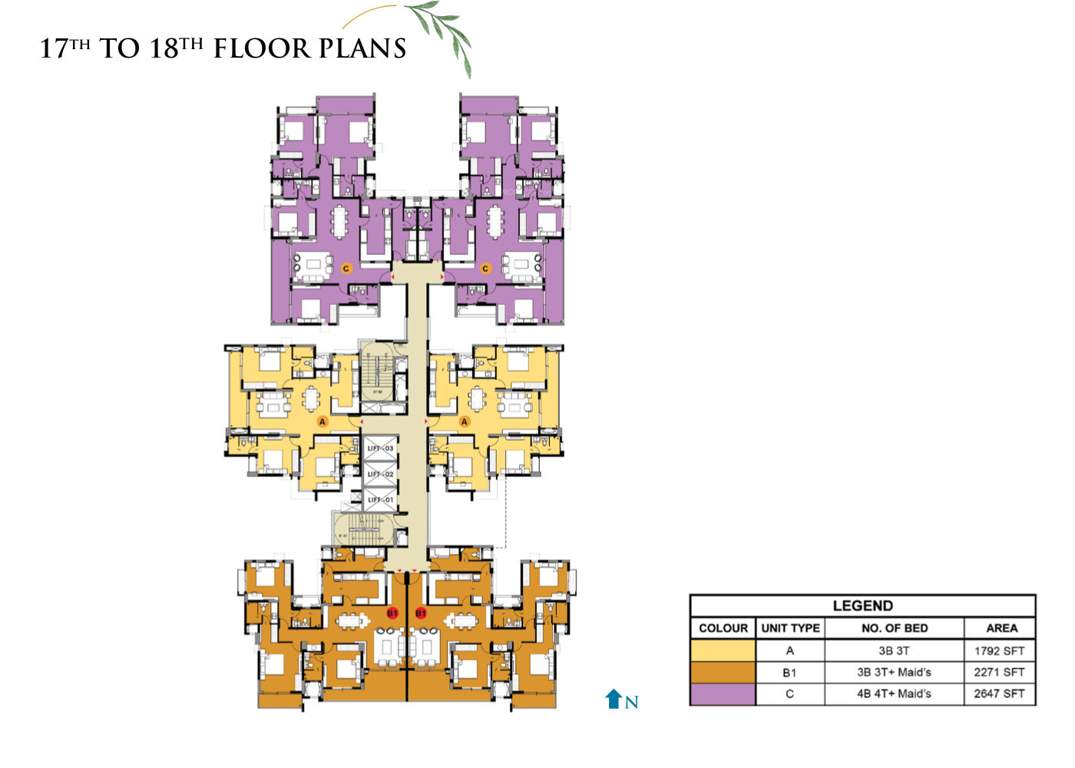  eden gardens Eden Gardens Cluster Plan from 17th to 18th Floor