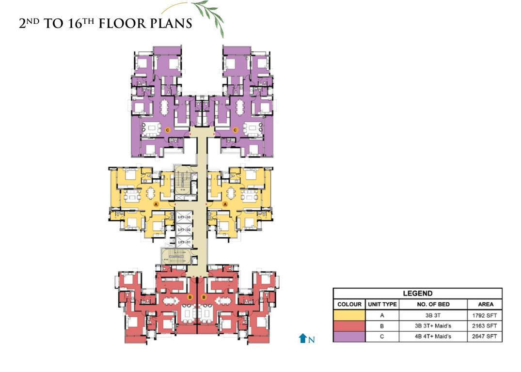  eden gardens Eden Gardens Cluster Plan from 2nd to 16th Floor